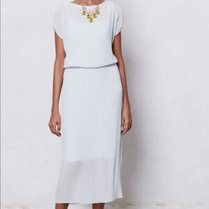 Anthropologie Womens Small Bordeaux Ice Pleated Midi Dress